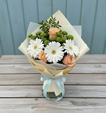 Букет цветов из:  Герберы, Розы и Хризантемы в Суслонгере